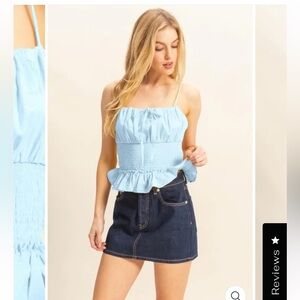 HYFVE Poplin Smocked Waist Cami Top Size Medium NWOT